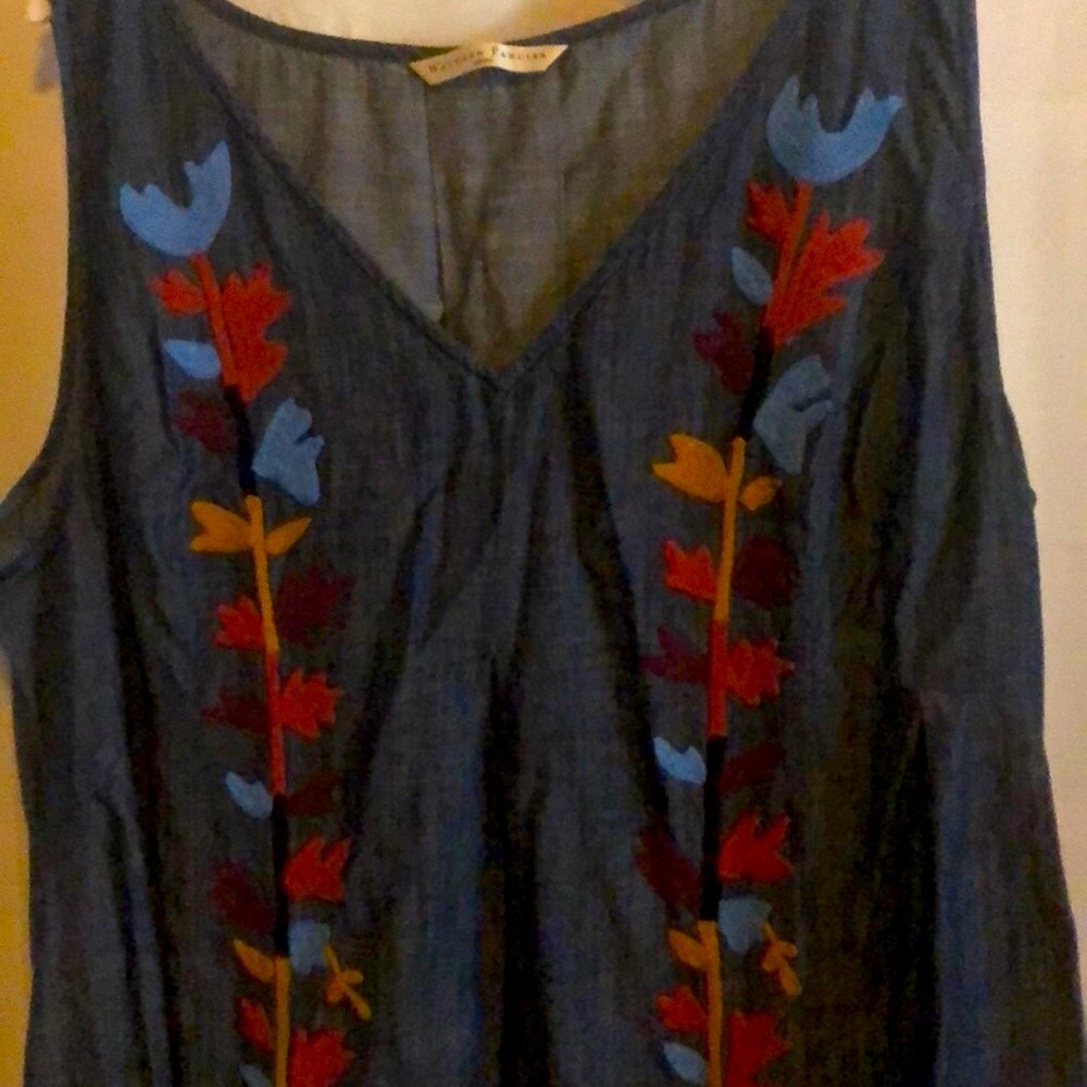 eshakti Navy Maxi Dress with Multicolor Floral Embroidery - Picture 2 of 4